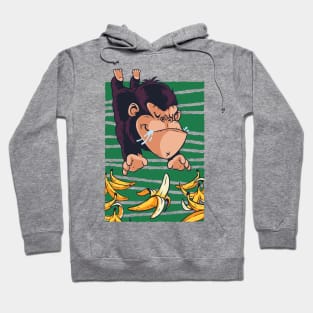 Cute Funny Monkey Eating Banana Artwork Hoodie